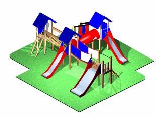 Parque infantil Barcelona con toboganes