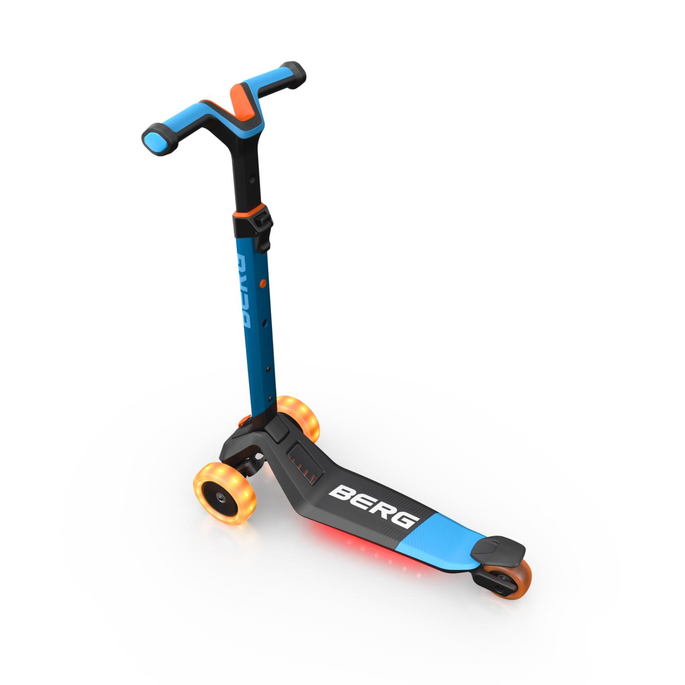 Patinete plegable BERG NEXO Light con plataforma LED azul