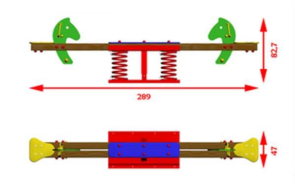 balanço mola duplo ponys