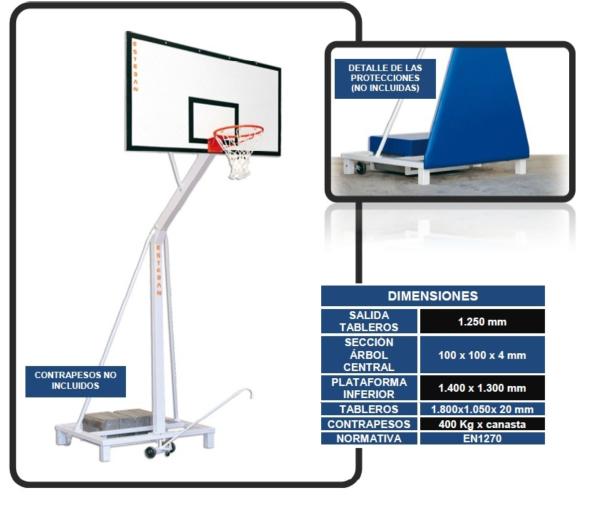 Cesto transportável de basquetebol 