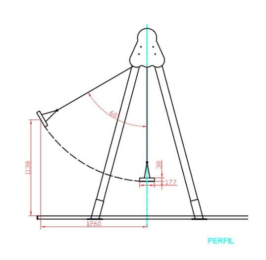 Gronxador-biplaça-seient-pla-mesures-perfil