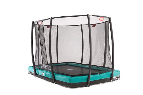 Cama elástica BERG Ultim Inground Champion Green con red Deluxe