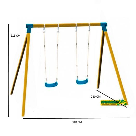 Baloiço duplo de madeira KARAI