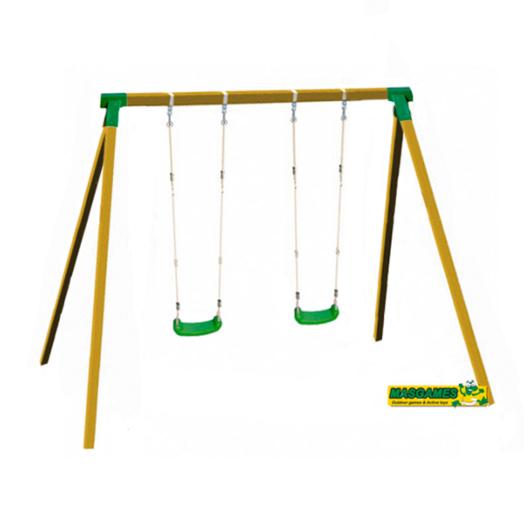 Baloiço duplo de madeira KARAI