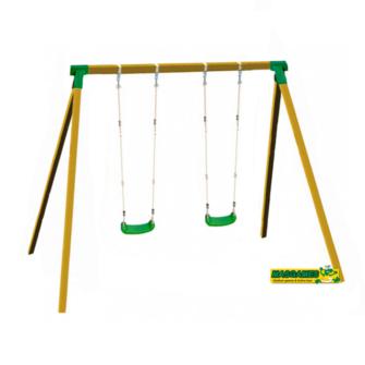 Baloiço duplo de madeira KARAI