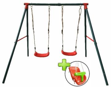 Baloiço Duplo Metal BAMBÚ + assento criança. 