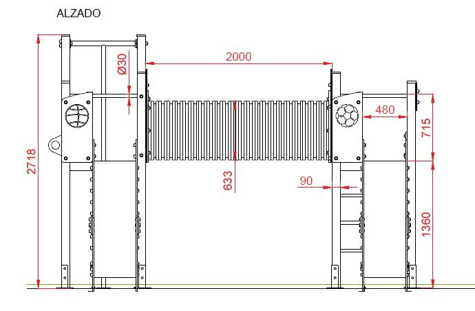 medida alzado parque infantil multideporte