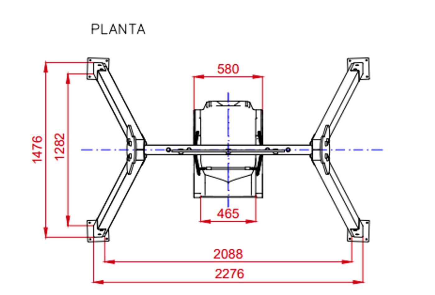 Mides planta Gronxador Monoplaça Inox Inclusiu ús públic