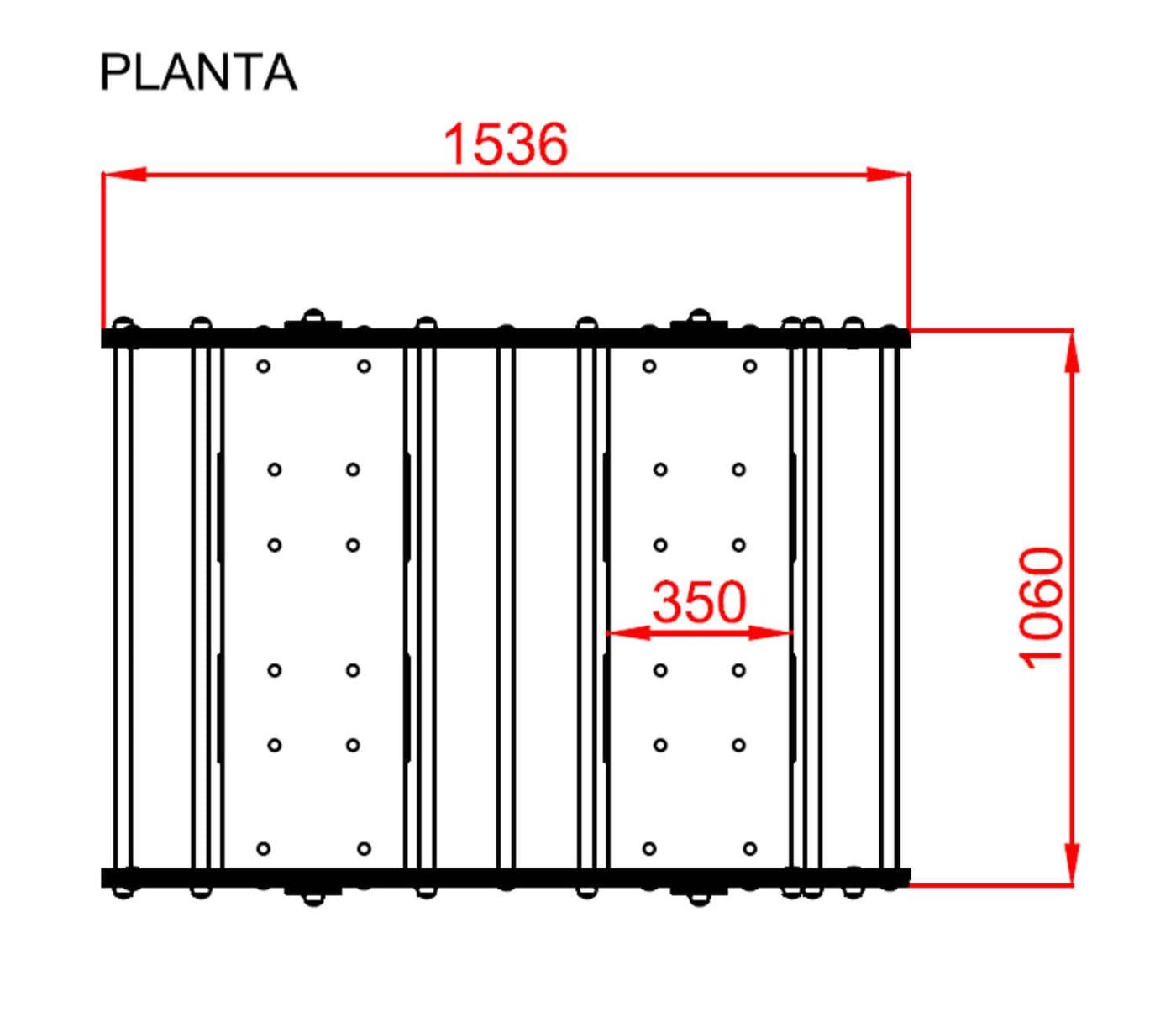 Medias planta Balancín Múltiple LONDON BUS 8 plazas uso público