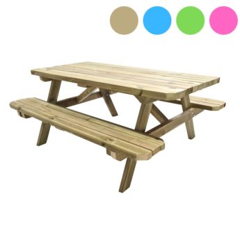 Mesa de picnic infantil MASGAMES BRAM de madera tratada para el exterior 