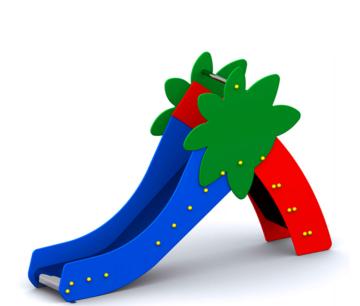 Tobobgán Mini Palmera es un tobogán llamativo y fuerte, adecuado para sitios públicos.