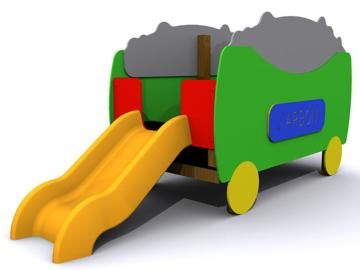 Vagón Tobogán del Tren Transiberiano ideal para parques infantiles, vagón tobogán es fuerte y seguro para que jueguen los niños