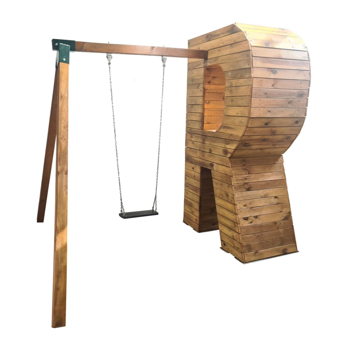 Parque infantil letra gigante de madera con columpio MASGAMES ALPHAPLAY