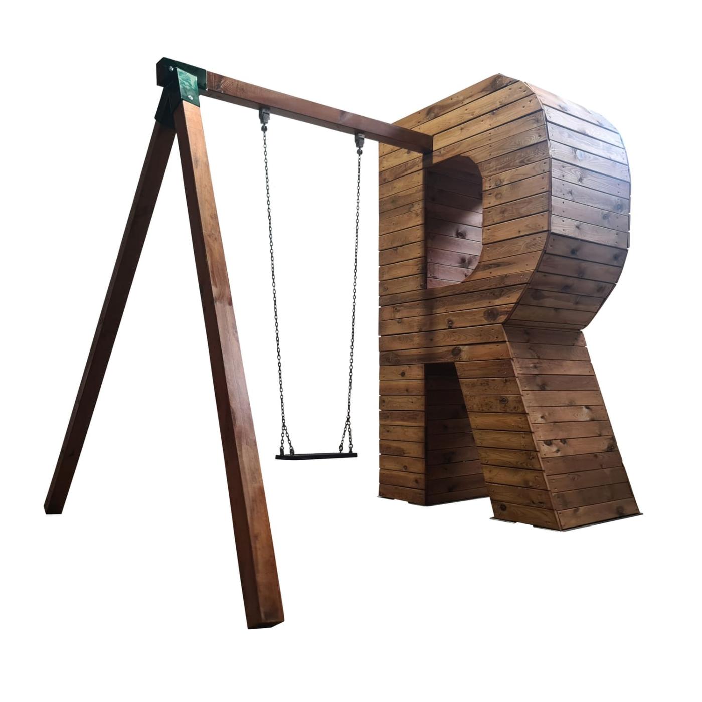 Parque infantil letra gigante de madera con columpio MASGAMES ALPHAPLAY