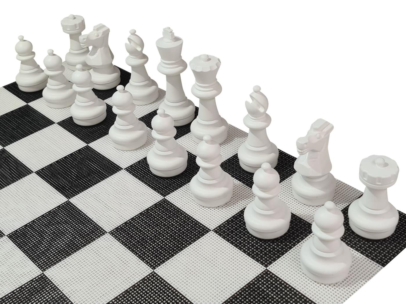 Juego de ajedrez gigante con tablero rígido gigante incluido piezas blancas sobre tablero