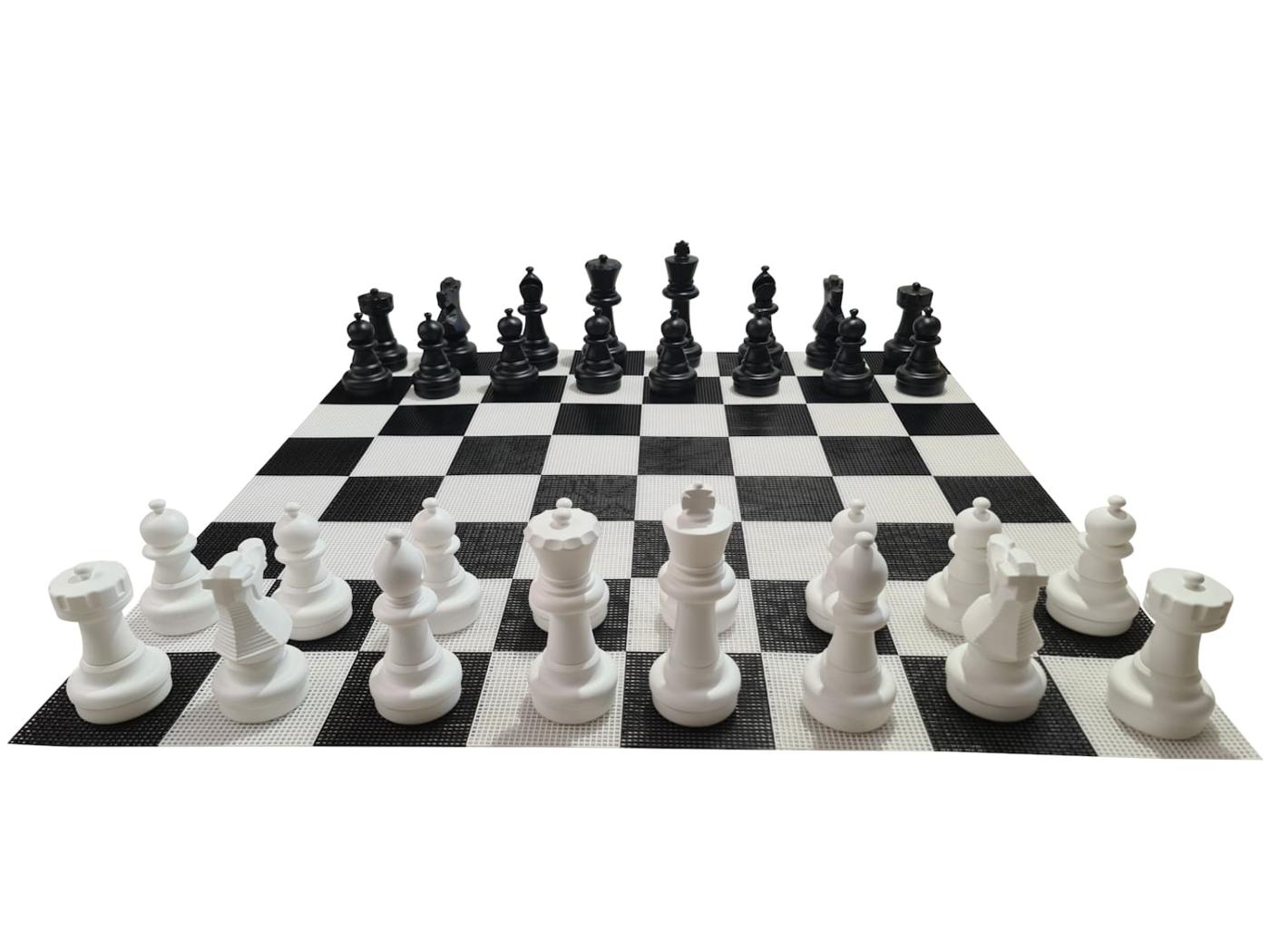 Juego de ajedrez gigante con tablero rígido gigante incluido juego completo sobre tablero