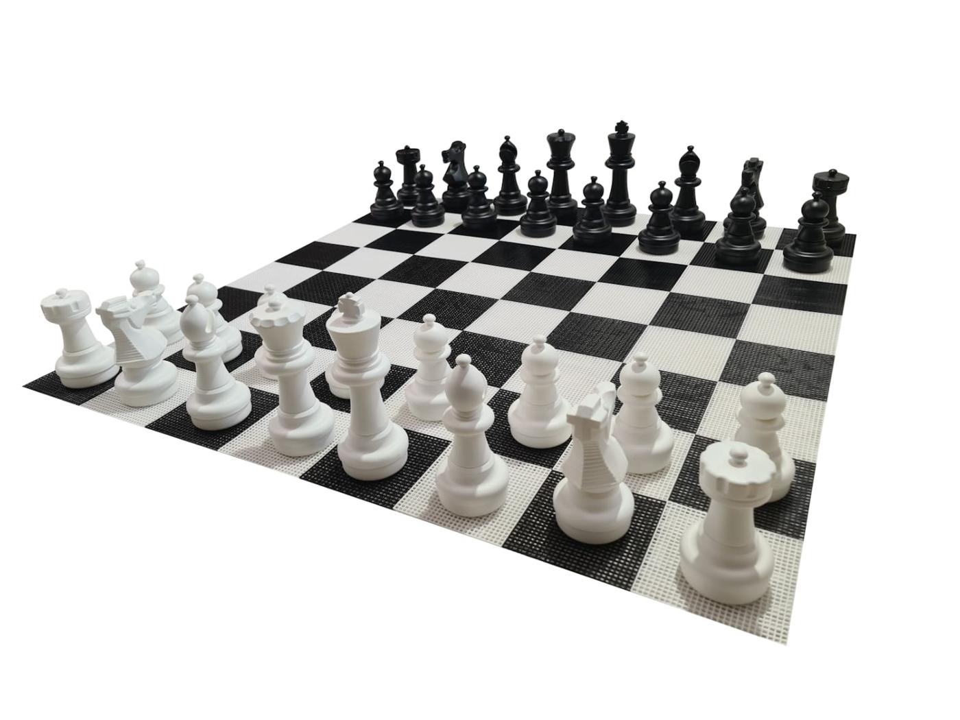 Jogo de xadrez gigante com tabuleiro rígido gigante incluido jogo completo com tabuleiro vista 2