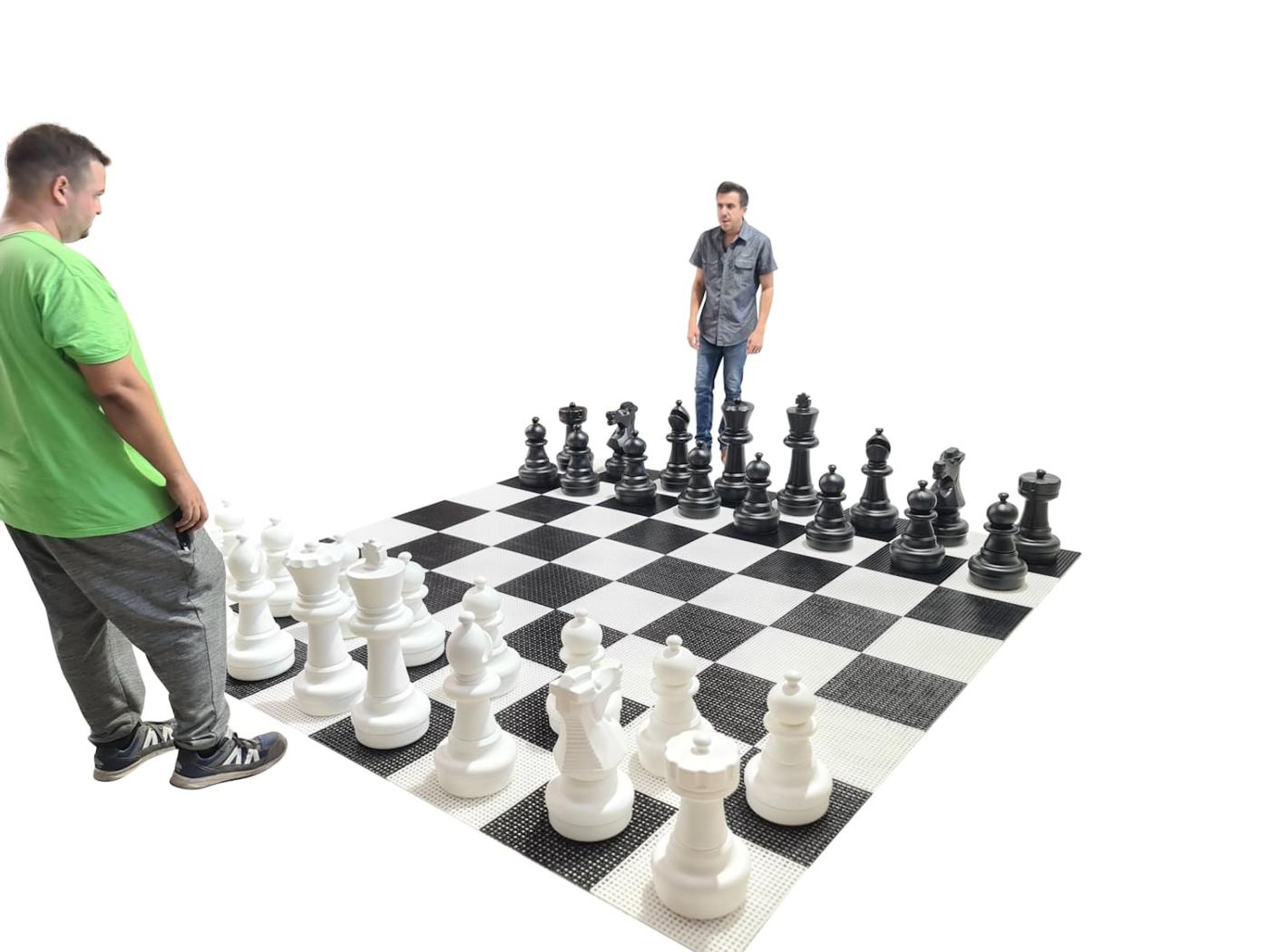 Joc d'escacs gegant amb tauler rígid gegant inclòs joc complet sobre tauler amb jugadors