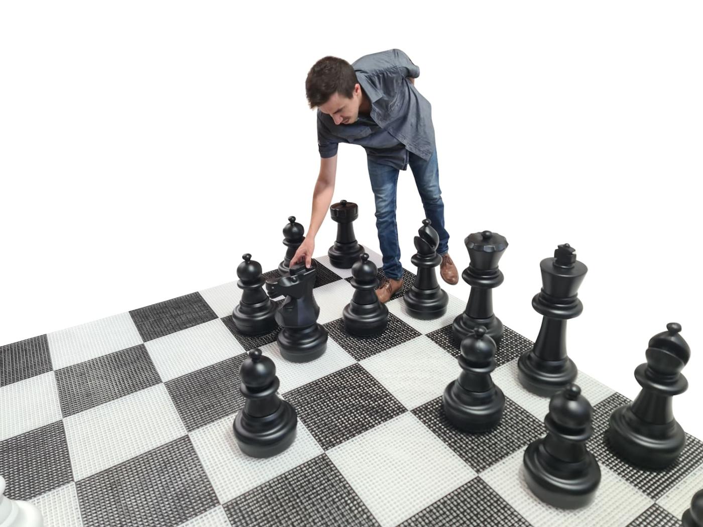 Juego de ajedrez gigante con tablero rígido gigante incluido juego completo sobre tablero con jugador