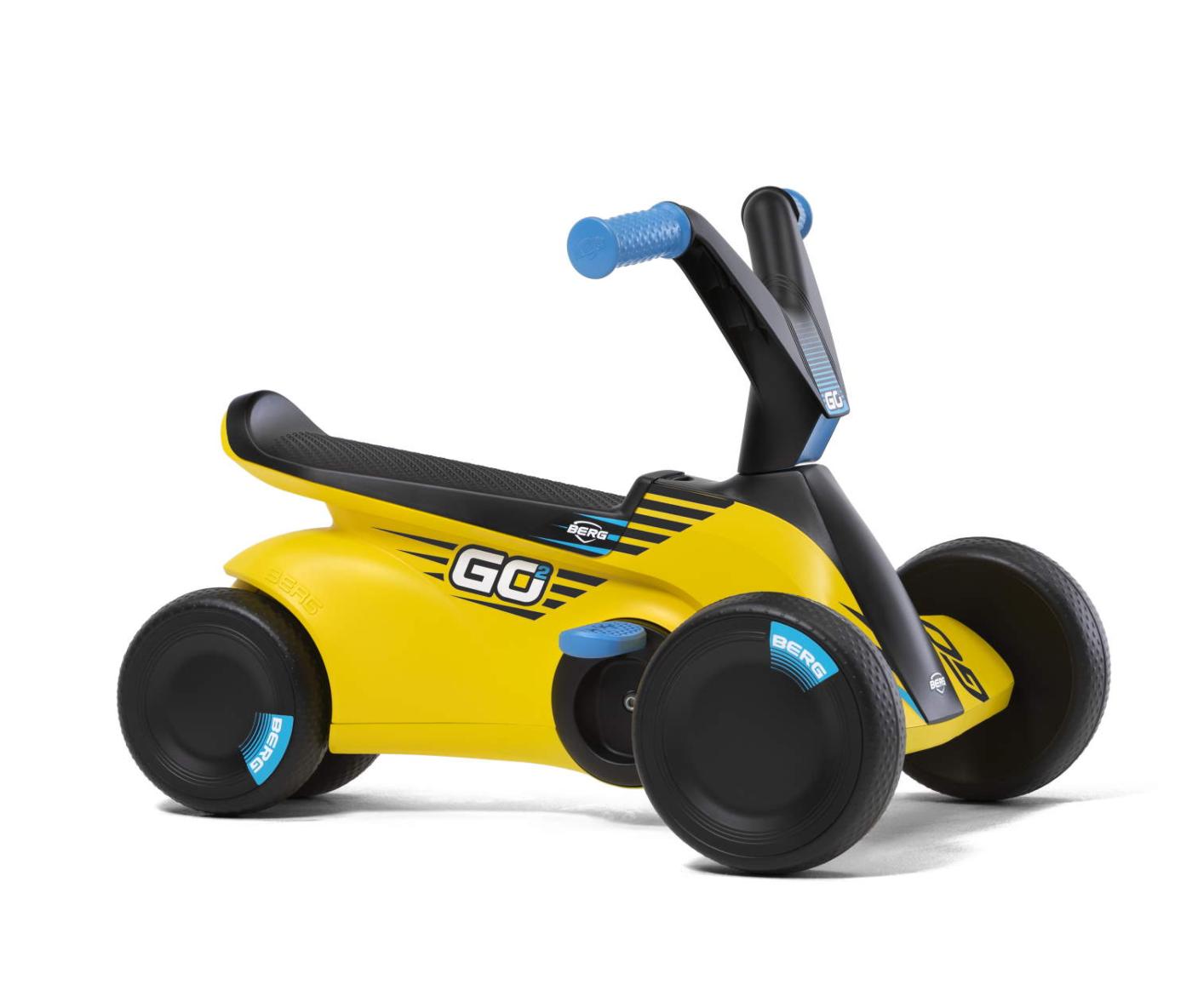 BERG GO² SparX Yellow un caminador infantil que quan la mainada es fa gran li pots desplegar els pedals i es converteix en cotxe de pedals