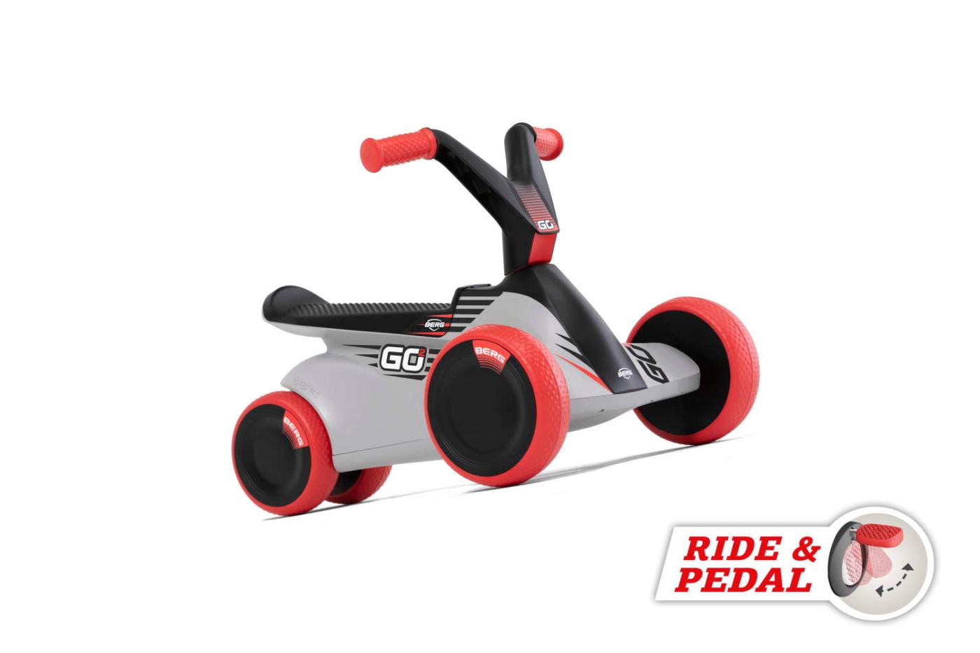 BERG GO² SparX Red caminhante evolutivo com carro de pedal