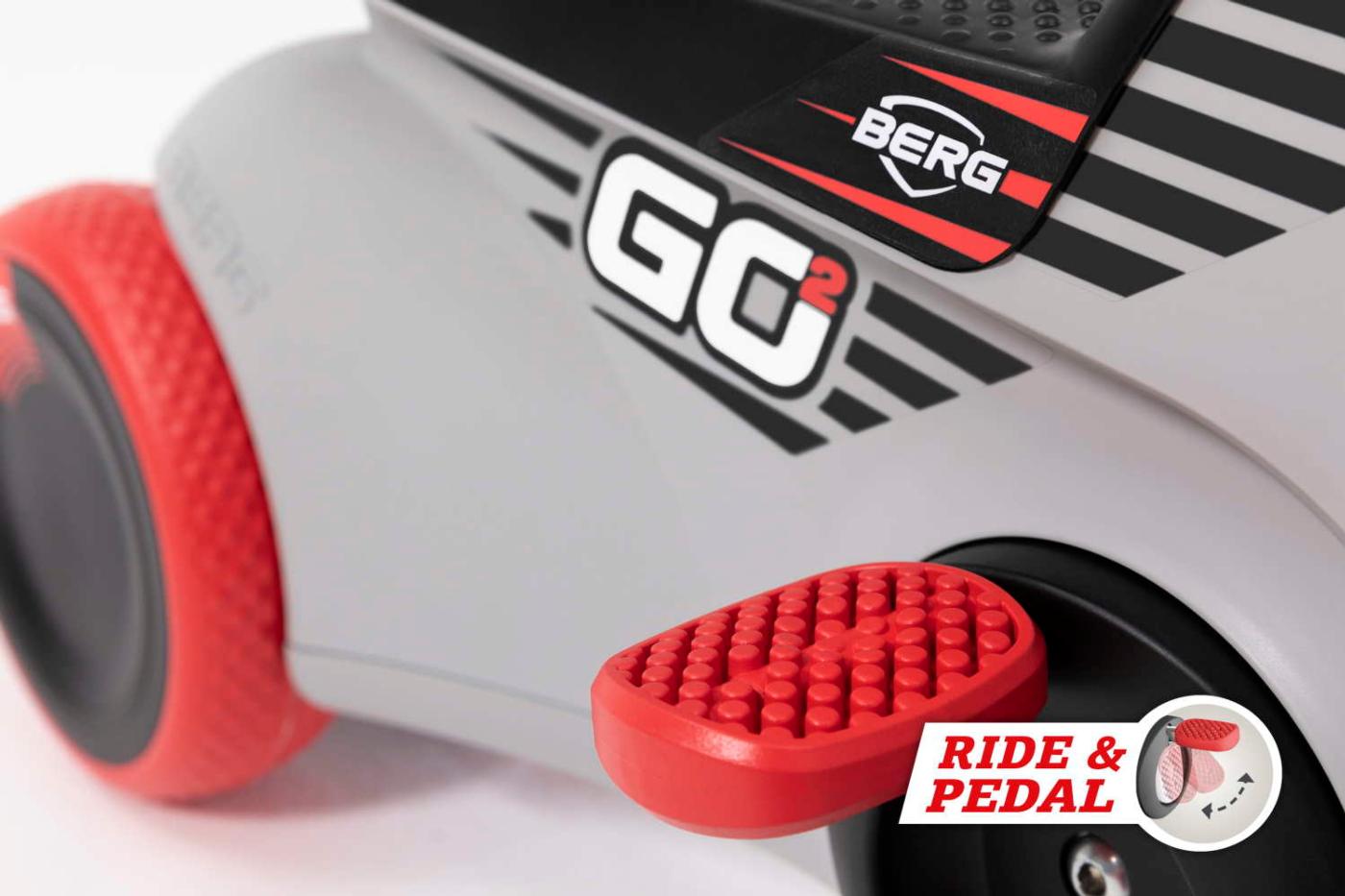 BERG GO² SparX Red caminhante evolutivo com carro de pedal