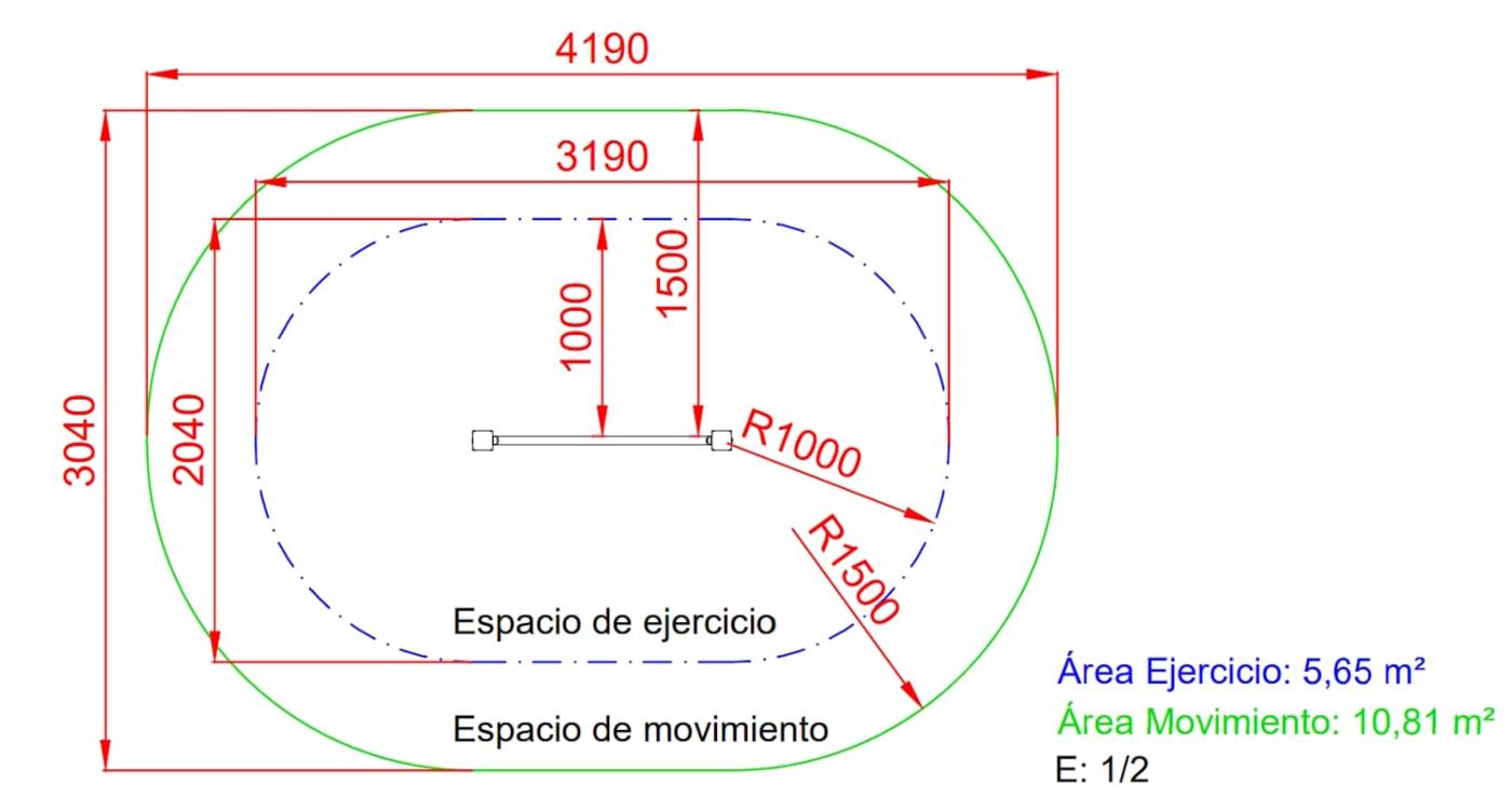 Aparell circuit educació física: Barra per fer flexions al exterior