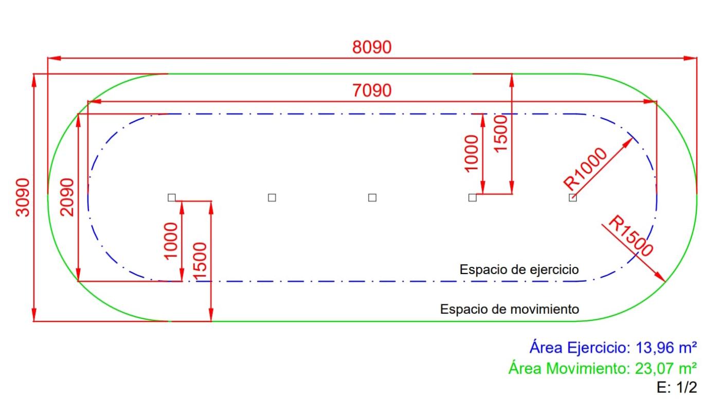 Aparato circuito educación física: Eslalom