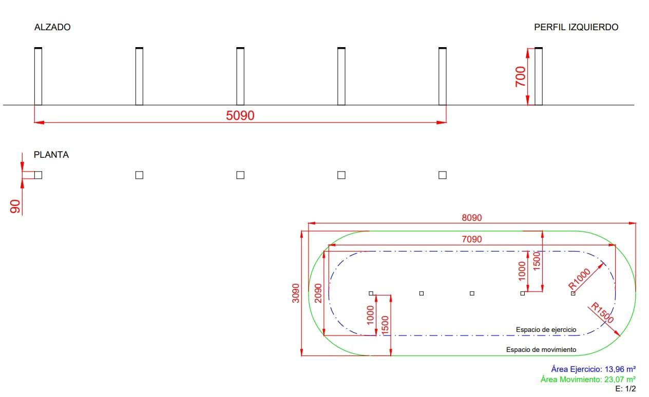 Aparelho de circuito de educação física: Eslalom