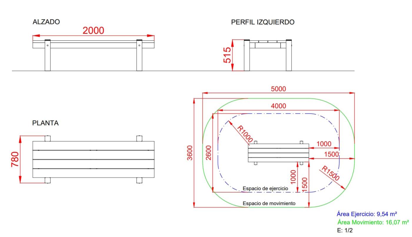 Equipamento de educação física para exterior: Mesa de exercícios.