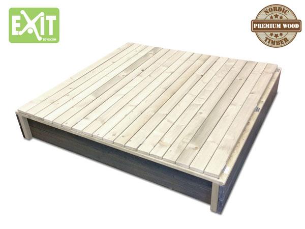 caja de arena de madera con tapa