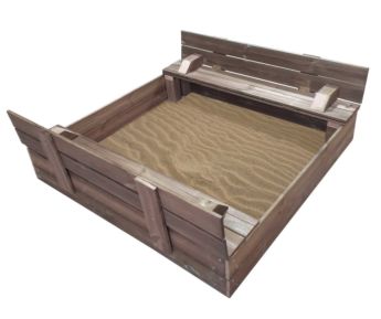 Arenero de madera con tapa plegable