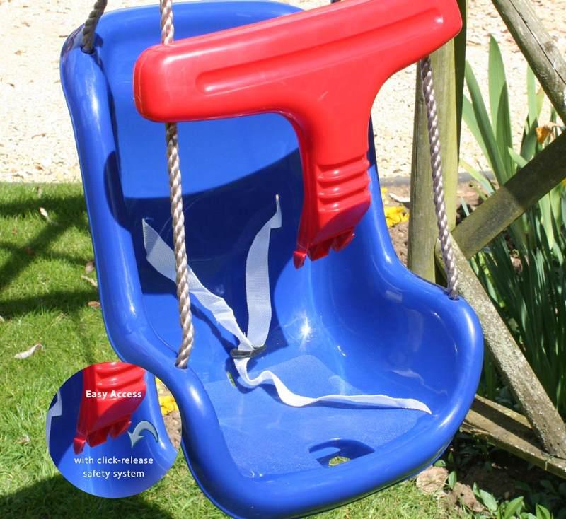 Assento de bebê para baloiço MASGAMES Deluxe azul e vermelho 3