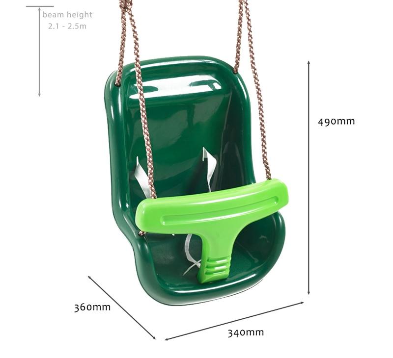 Assento de bebê para baloiço MASGAMES Deluxe verde medidas