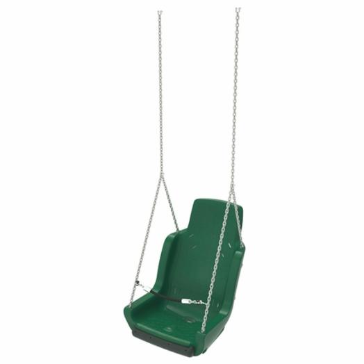 Asiento inclusivo para columpios con cadenas verde