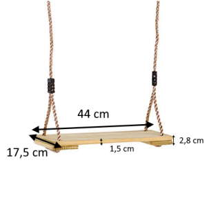 medidas asiento columpio de madera y cuerdas