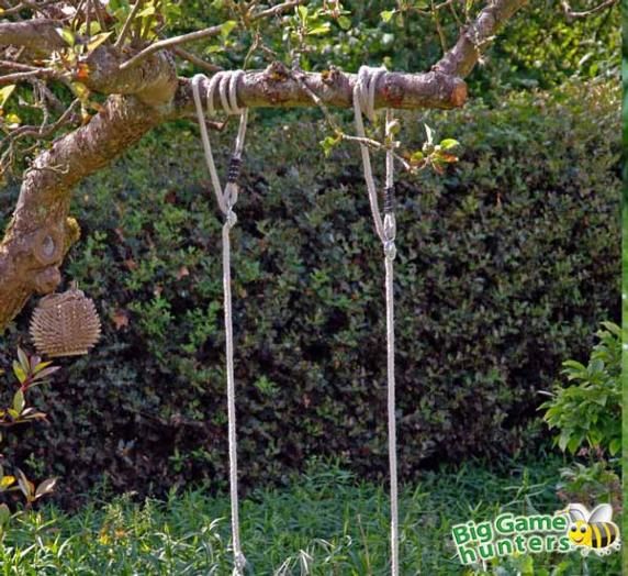 Asiento de madera para colgar en árbol - Cuerdas de 3 m. 2