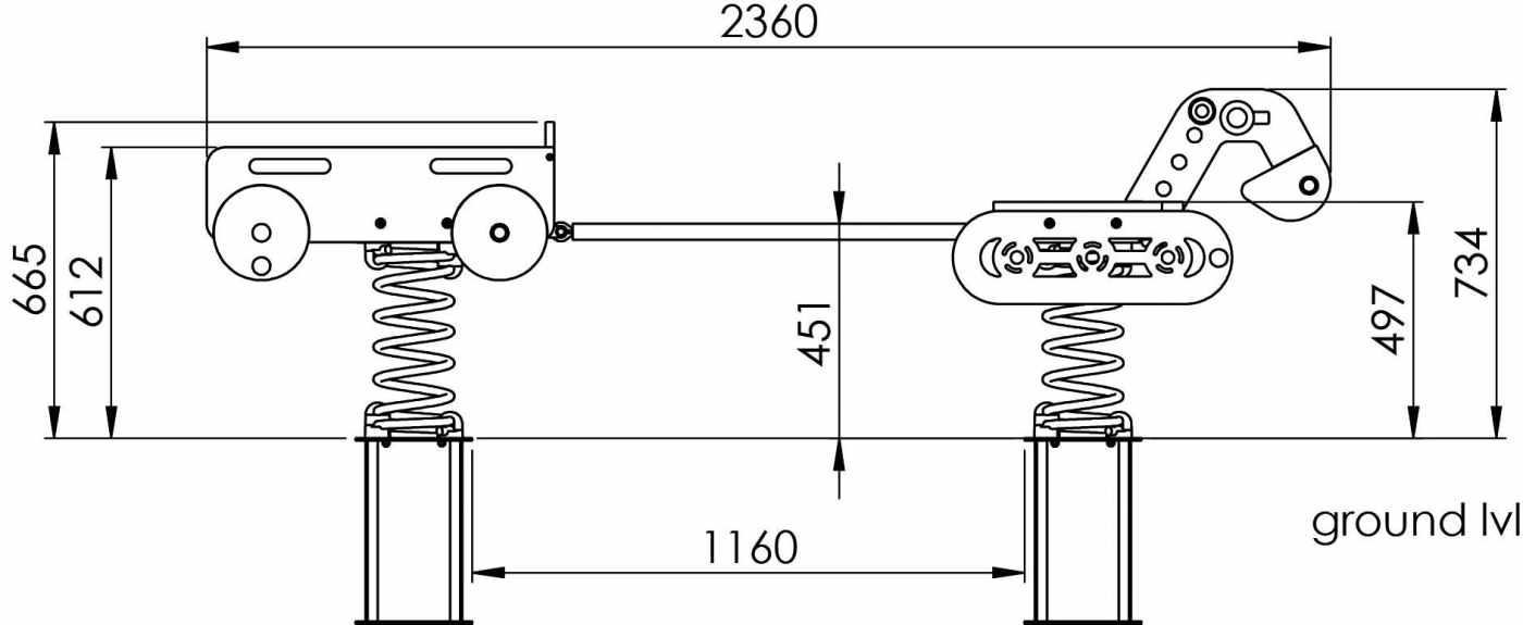 Balanço mola Duo Escavadora + Reboque medióes lateral