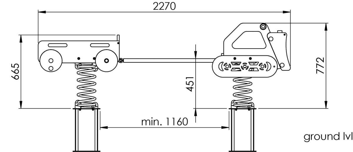 Balanço mola Duo Bulldozer + Reboque mediçoes