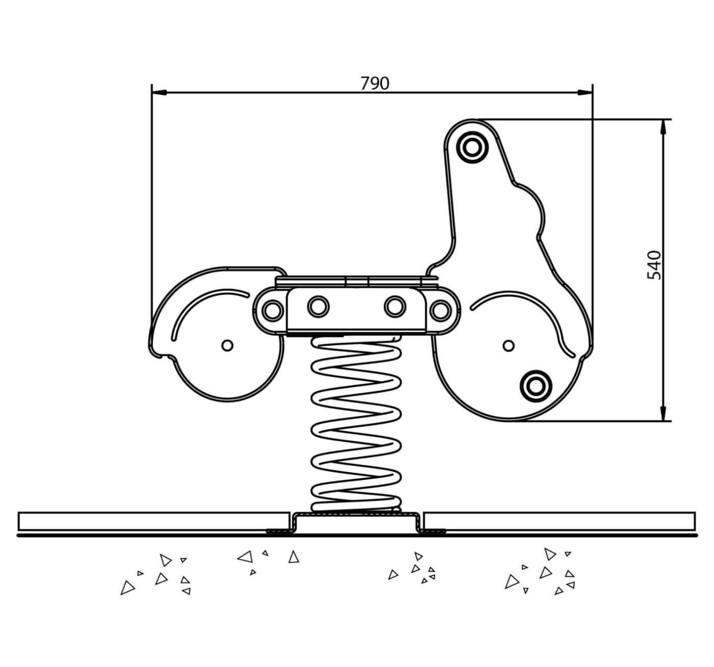 Balanço mola individual homologado para uso público Carreira scooter