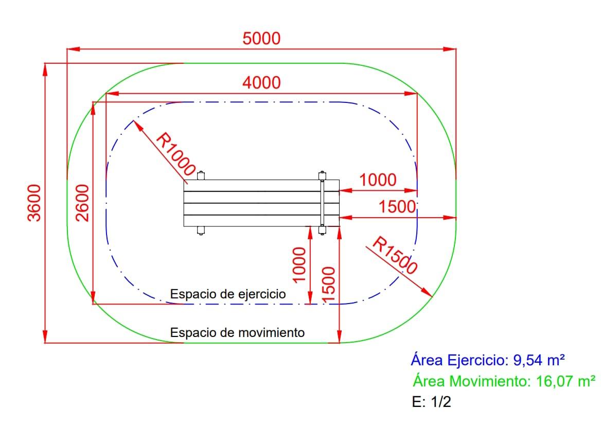 Banc de lumbars de fusta per a exterior i homologat per a ús públic