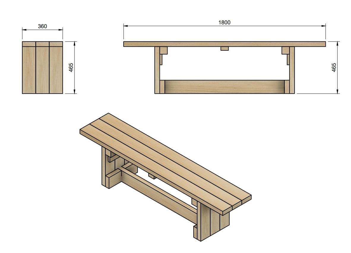 Banc de fusta tractada per exterior MASGAMES CALELLA