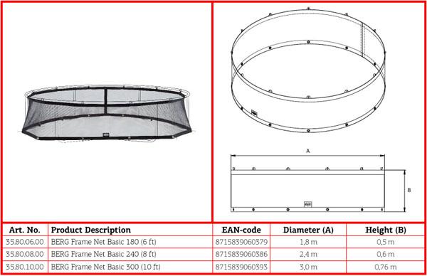 Rede inferior cama elastica BERG Basic