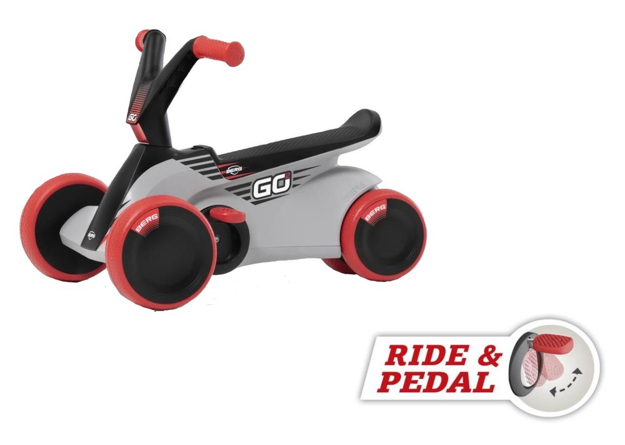 BERG GO² SparX Red caminhante evolutivo com carro de pedal