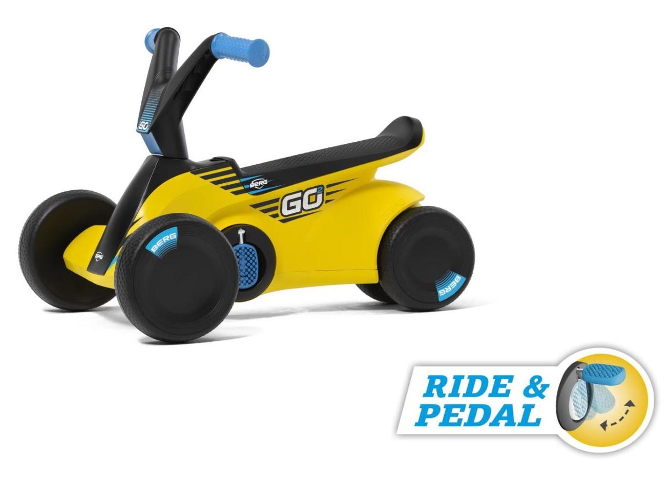  BERG GO² SparX Yellow caminhante evolutivo com carro de pedal