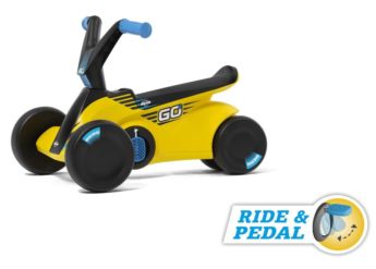 BERG GO² SparX Yellow un caminador infantil que quan la mainada es fa gran li pots desplegar els pedals i es converteix en cotxe de pedals