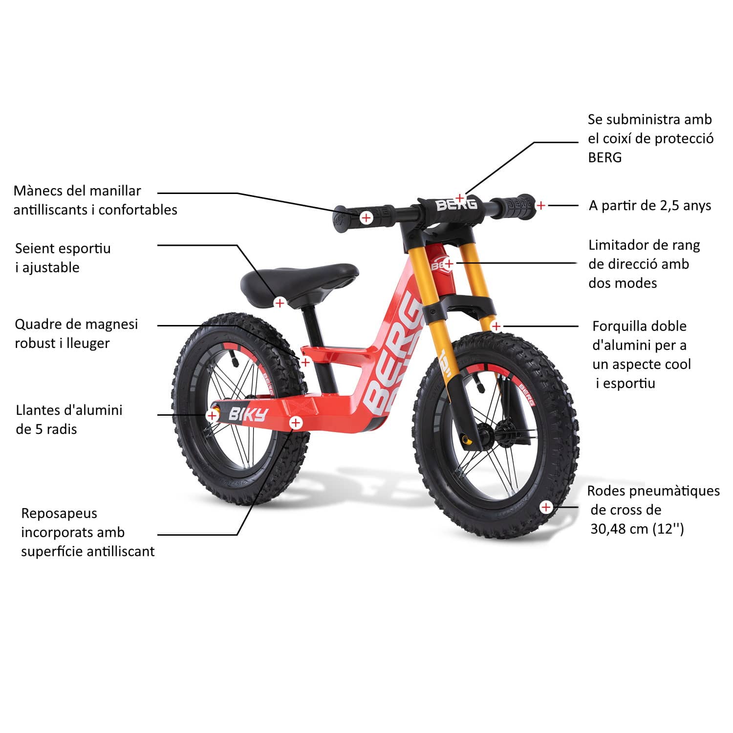 correpassadissos bici sense pedals BERG Biky crossRed