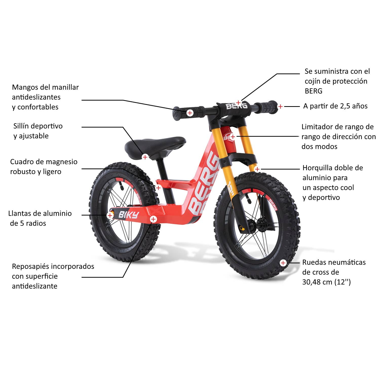 bici correpasillos berg biky crossred