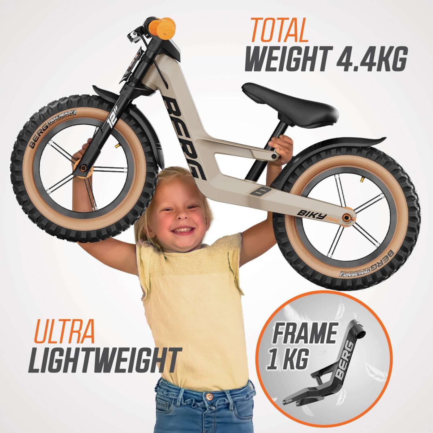 Bici infantil de equilibrio BERG BIKY TRAIL SAND con freno de mano