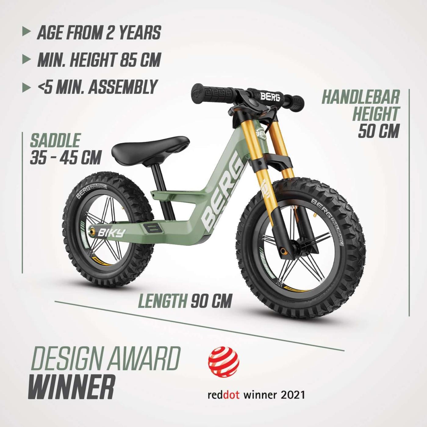 Bici de equilibrio BERG Biky Cross Green con freno de mano